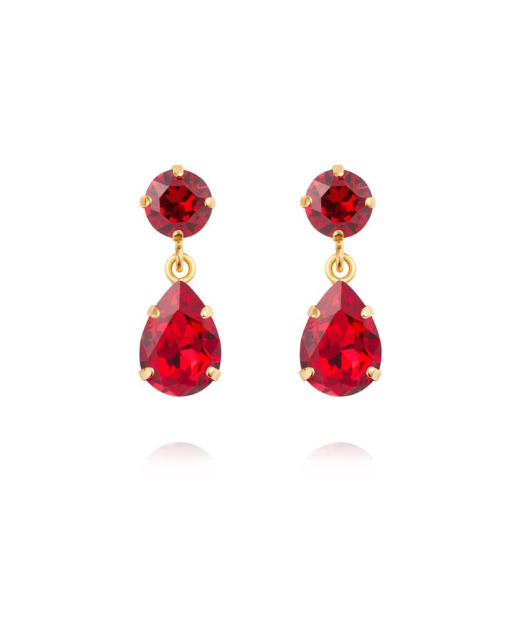 Mässingörhänge Mini Drop Scarlet gold