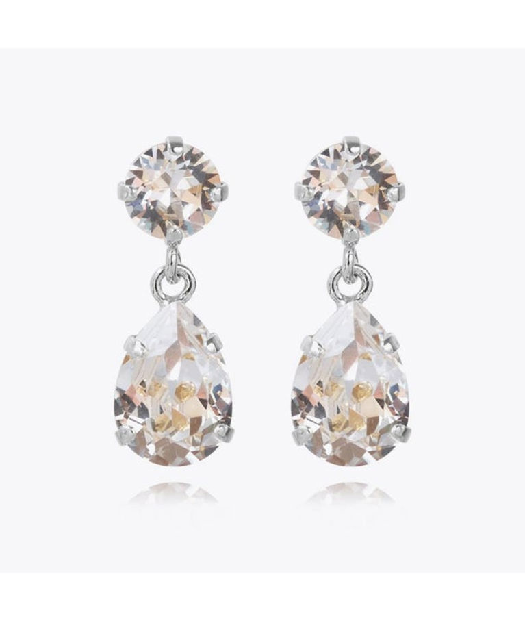 Mässingörhänge Mini Drop Crystal rhodium