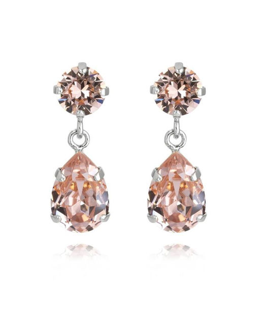 Mässingörhänge Mini Drop Vintage Rose Rhodium