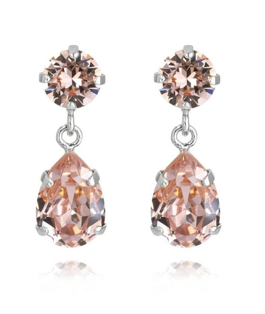 Mässingörhänge Mini Drop Vintage Rose Rhodium