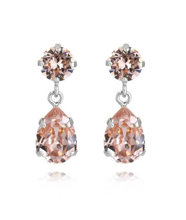 Mässingörhänge Mini Drop Vintage Rose Rhodium
