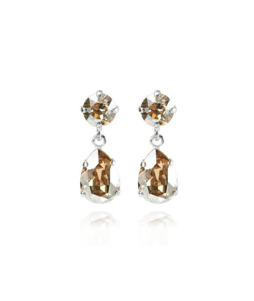 Mässingörhänge Mini Drop Golden Shadow rhodium