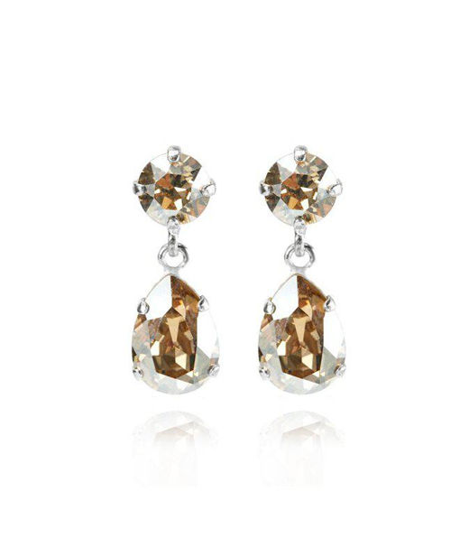 Mässingörhänge Mini Drop Golden Shadow rhodium