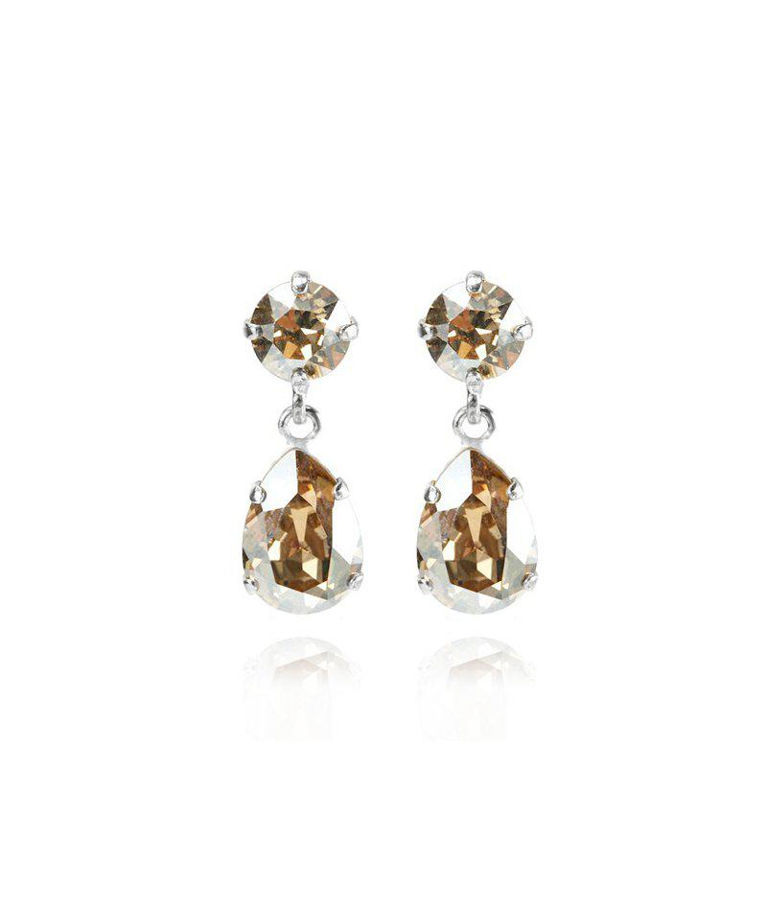 Mässingörhänge Mini Drop Golden Shadow rhodium