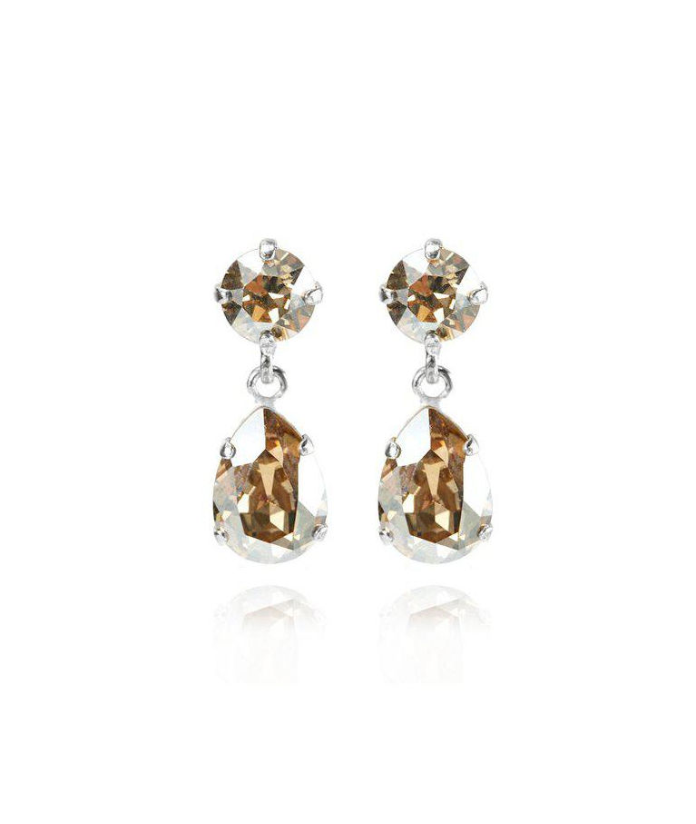 Mässingörhänge Mini Drop Golden Shadow rhodium