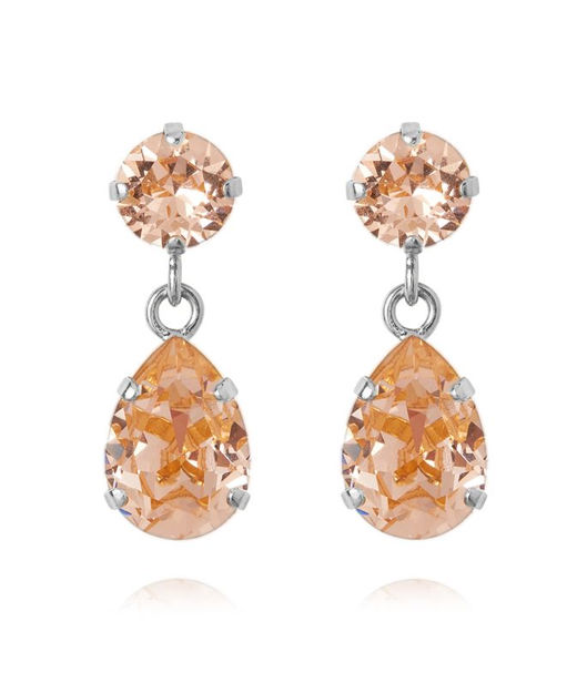 Mässingörhänge Mini Drop Light Peach rhodium