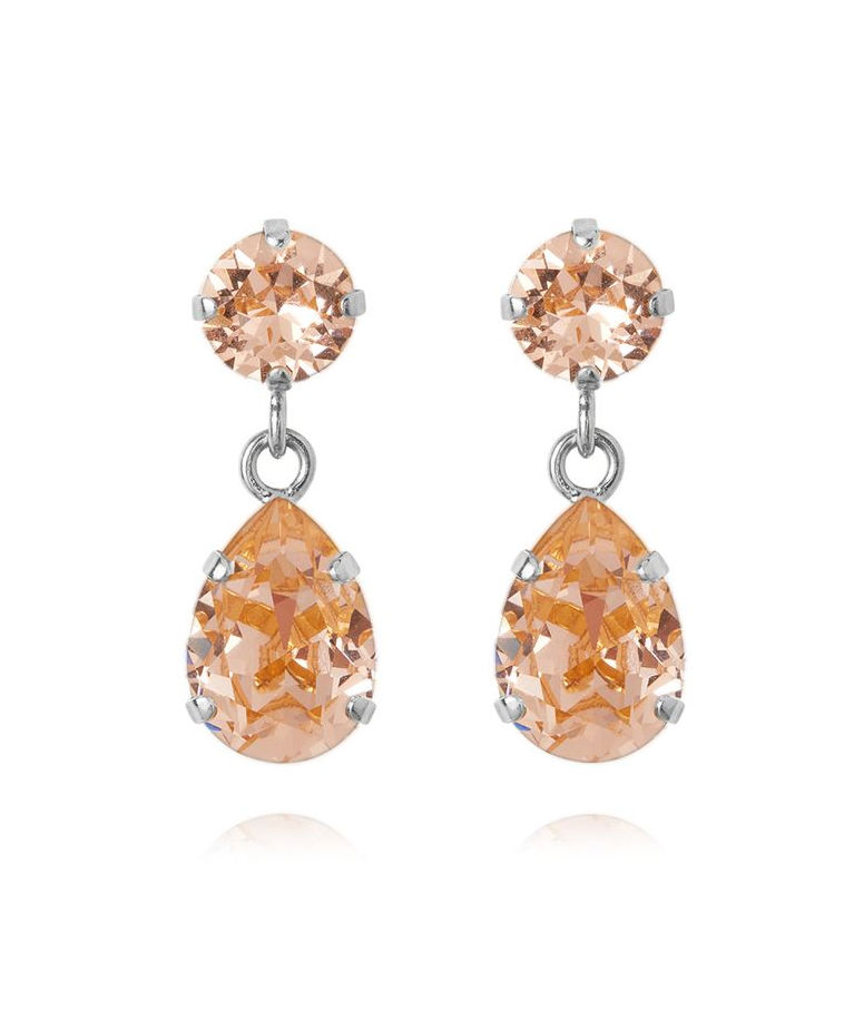 Mässingörhänge Mini Drop Light Peach rhodium