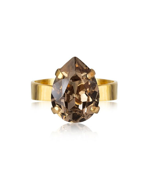 Mässingring Mini Drop Greige gold