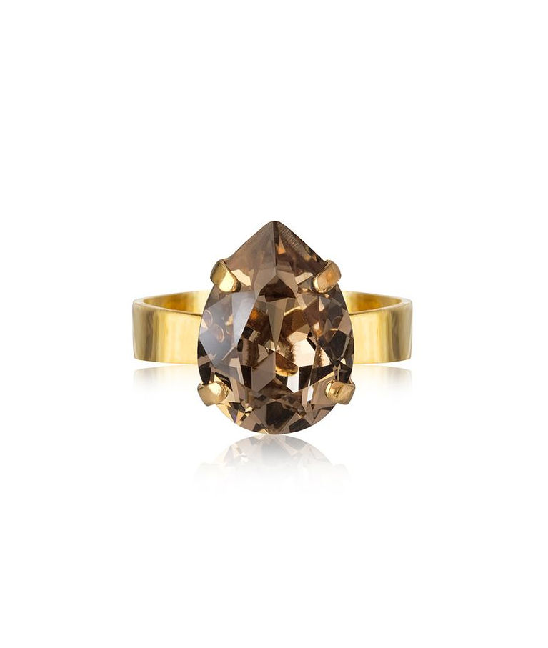 Mässingring Mini Drop Greige gold