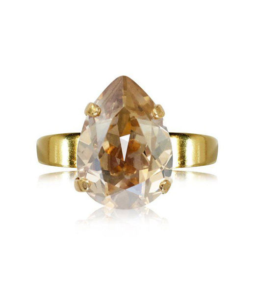 Mässingring Mini Drop Golden Shadow gold