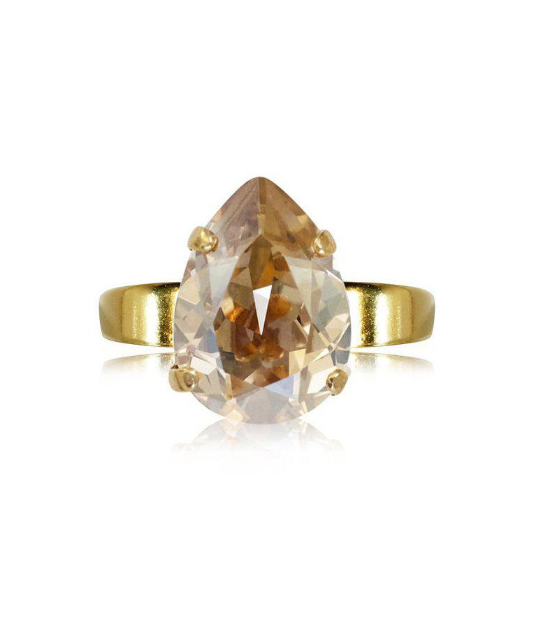 Mässingring Mini Drop Golden Shadow gold