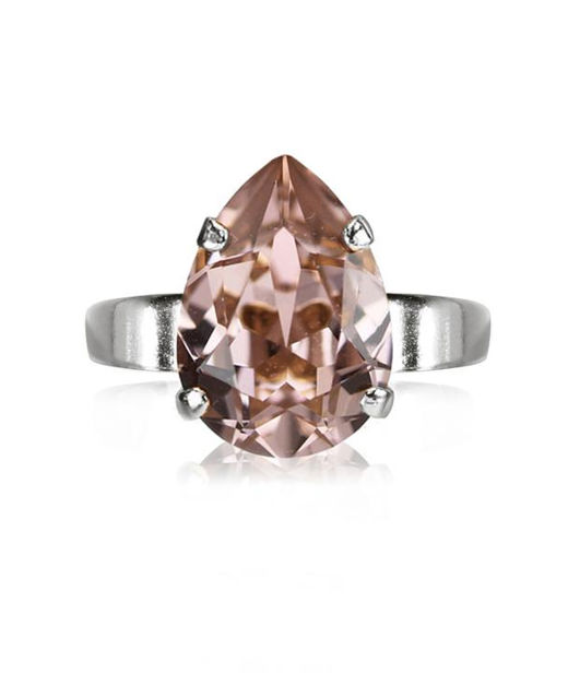 Mässingring Mini Drop Vintage Rose rhodium