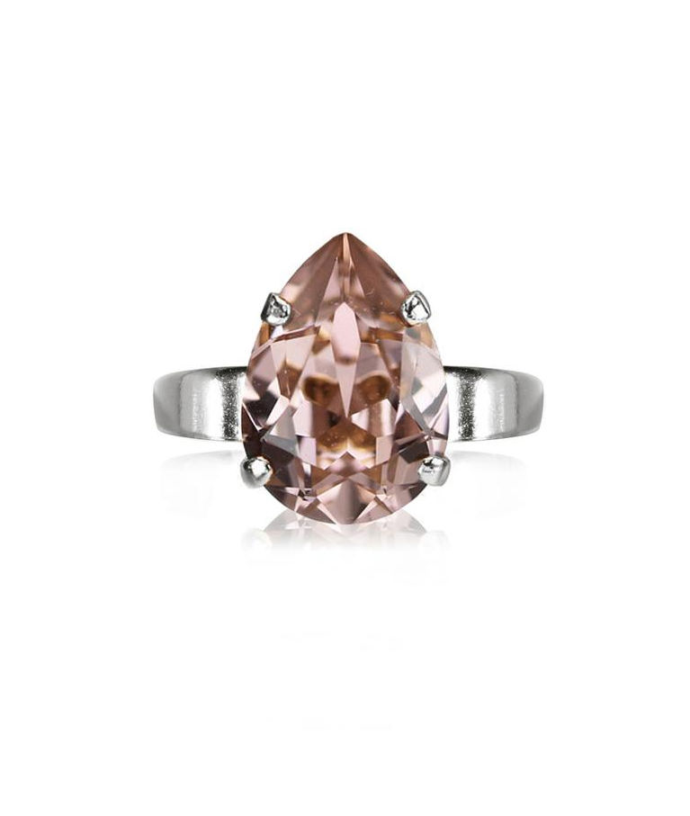 Mässingring Mini Drop Vintage Rose rhodium