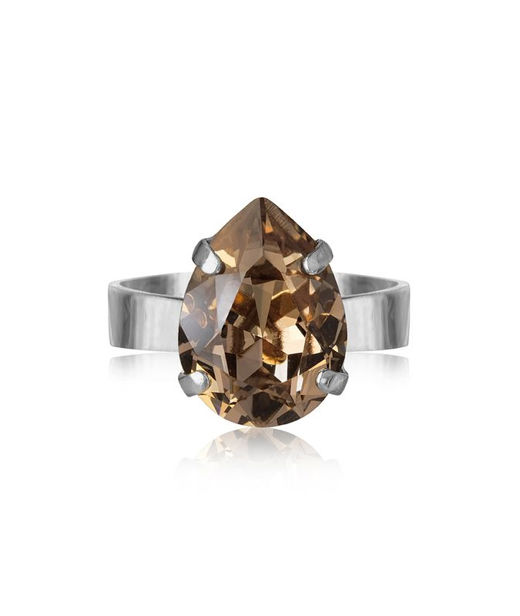 Mässingring Mini Drop Greige rhodium