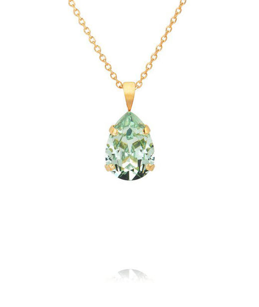 Mässinghalsband Mini Drop Chrysolite gold