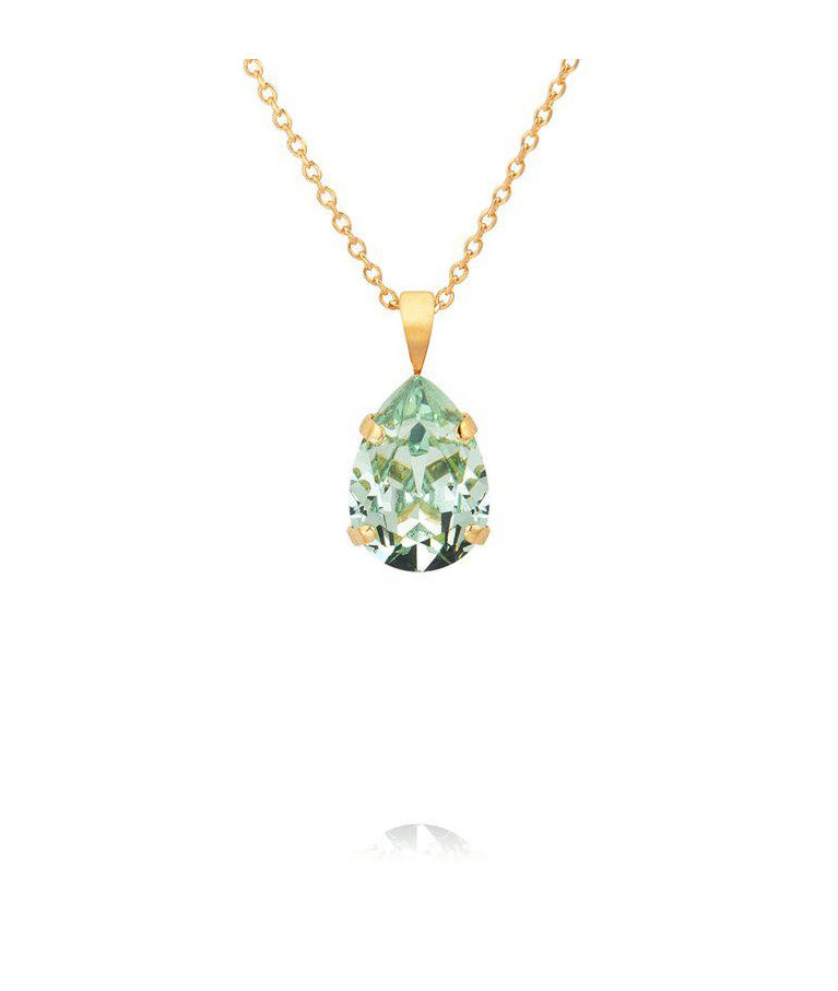 Mässinghalsband Mini Drop Chrysolite gold