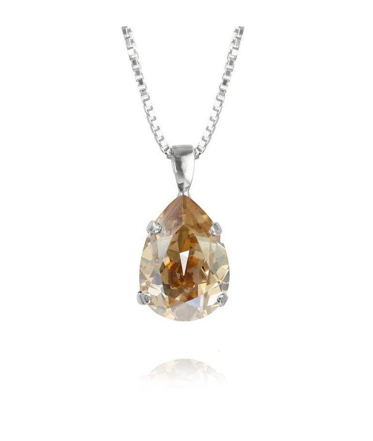 Mässinghalsband Mini Drop Golden Shadow rhodium