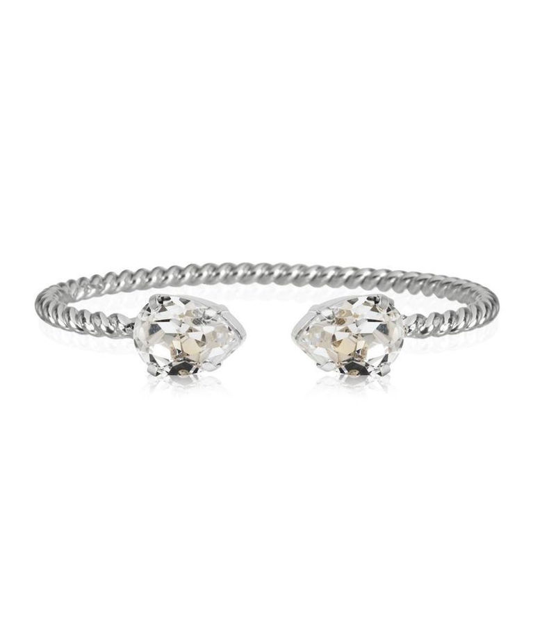 Mässingsarmring Mini Drop Crystal rhodium