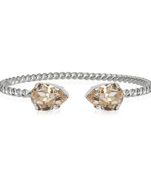 Mässingarmband Petite Drop Silk rhodium
