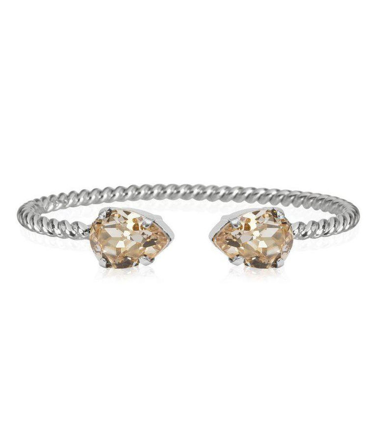 Mässingarmband Petite Drop Silk rhodium