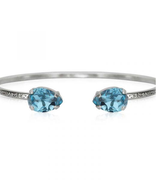 Mässingarmband Mini Drop Aquamarine rhodium