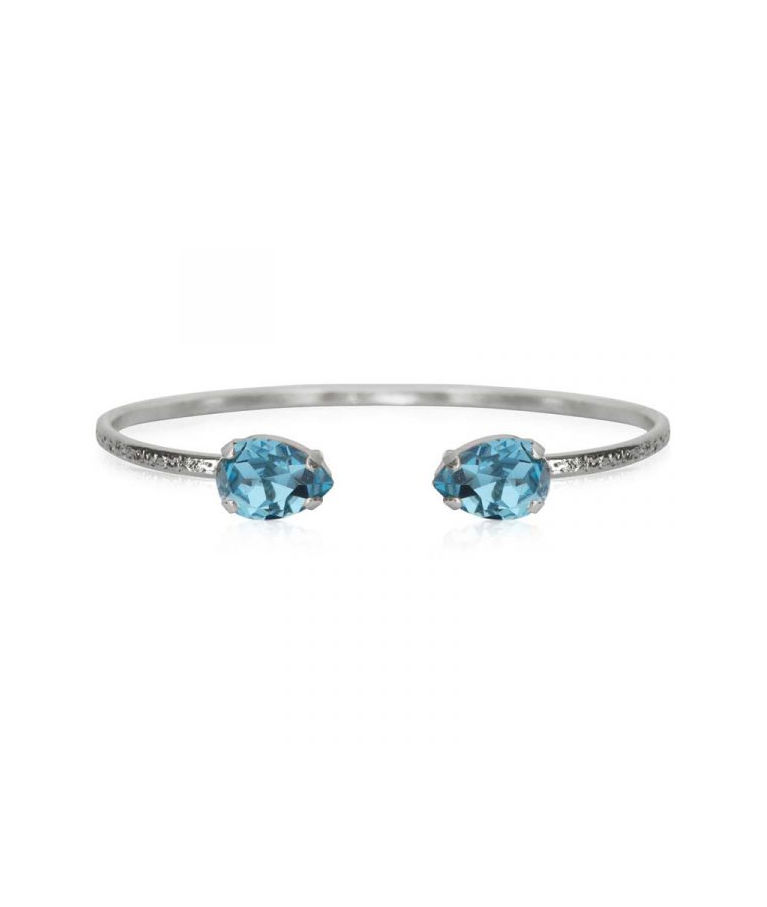 Mässingarmband Mini Drop Aquamarine rhodium