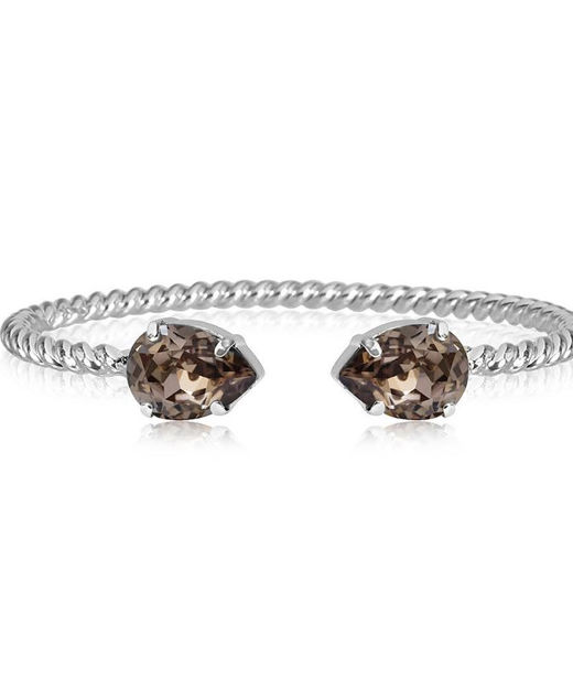 Mässingarmband Mini Drop Greige rhodium