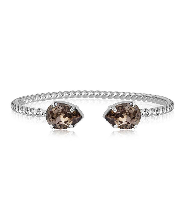 Mässingarmband Mini Drop Greige rhodium
