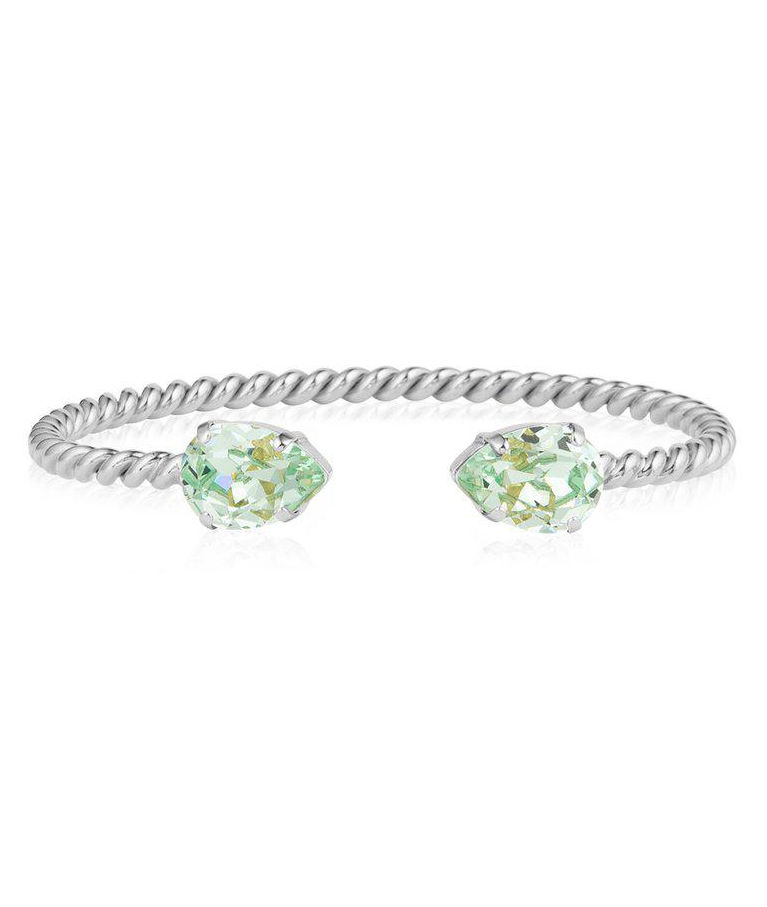 Mässingarmband Mini Drop Chrysolite rhodium