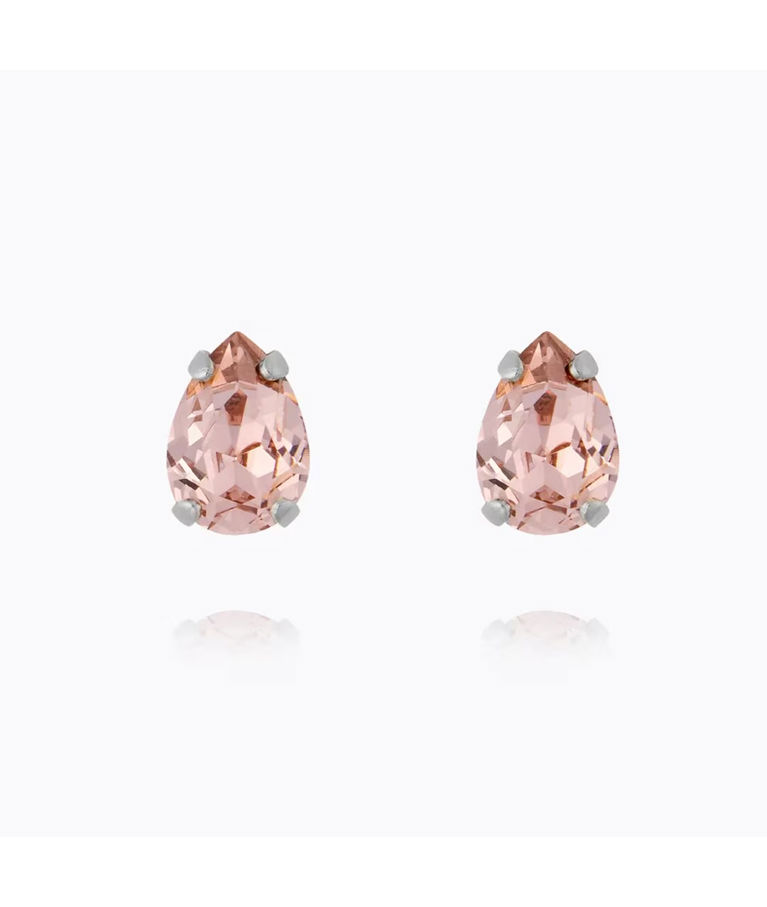 Mässingörhänge Mini Drop Studs Vintage Rose rhodium