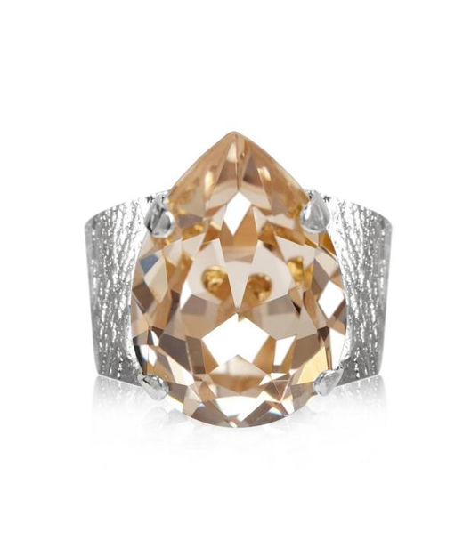 Mässingsring Classic Drop Silk rhodium