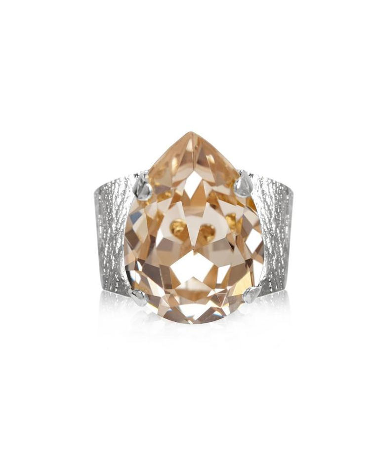 Mässingsring Classic Drop Silk rhodium