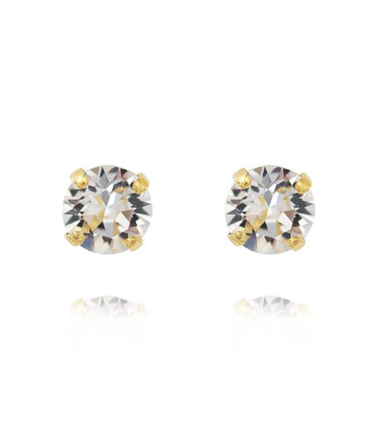 Mässingörhänge Classic stud Crystal gold
