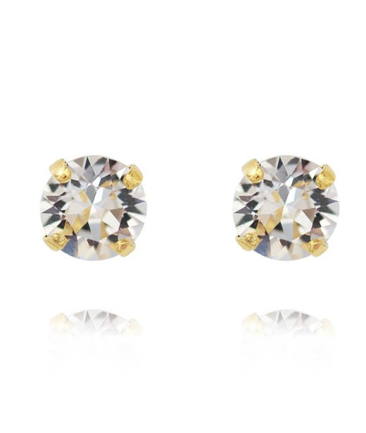 Mässingörhänge Classic stud Crystal gold
