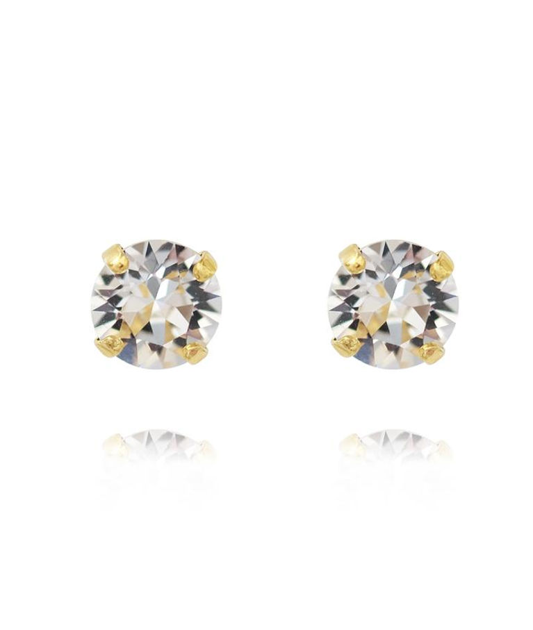 Mässingörhänge Classic stud Crystal gold