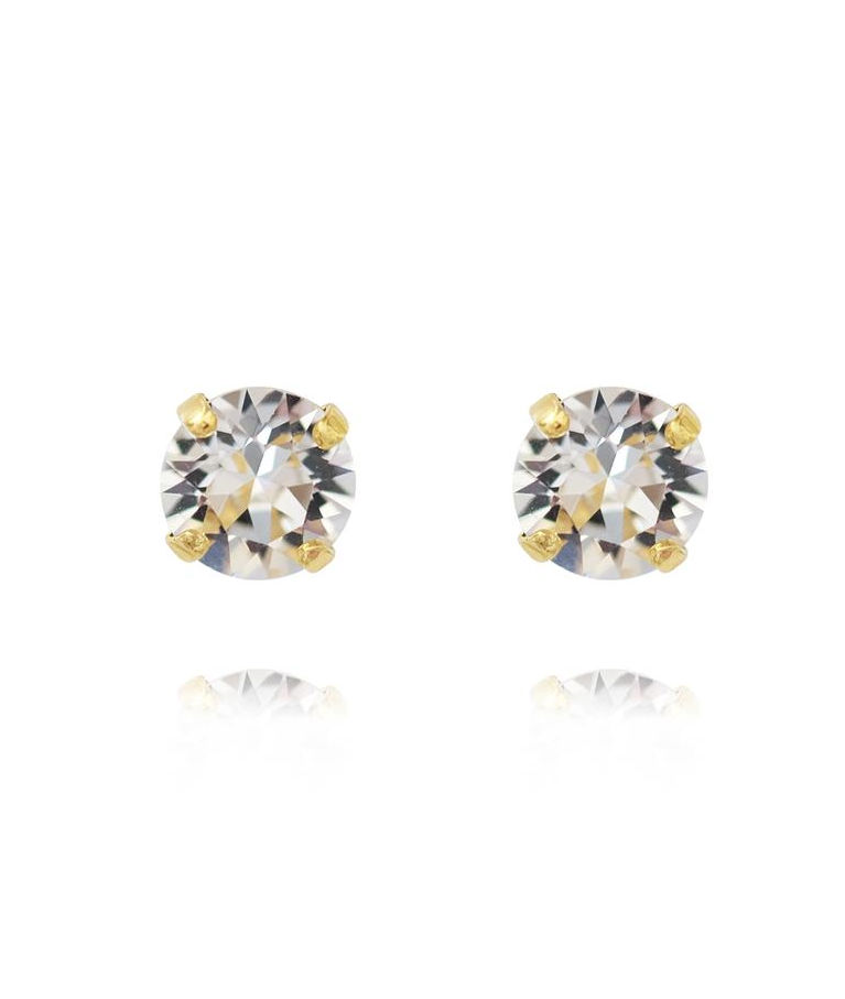 Mässingörhänge Classic stud Crystal gold