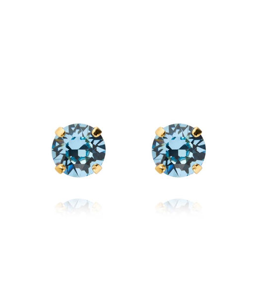 Mässingörhänge Classic Stud Aquamarine gold