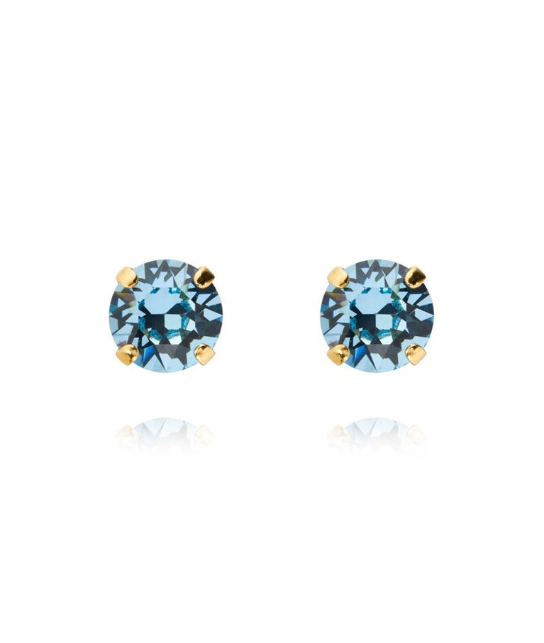 Mässingörhänge Classic Stud Aquamarine gold