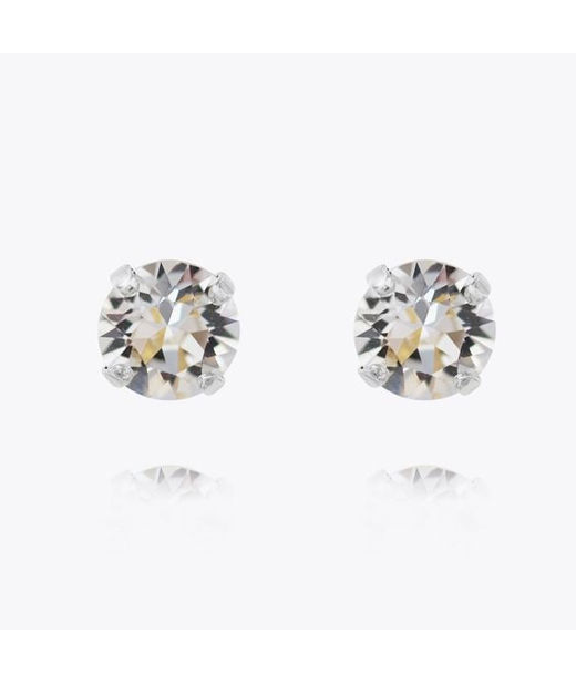 Mässingörhänge Classic Stud Crystal rhodium