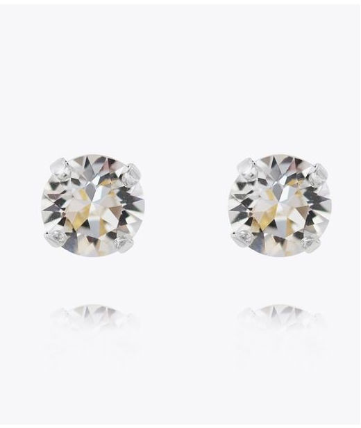 Mässingörhänge Classic Stud Crystal rhodium