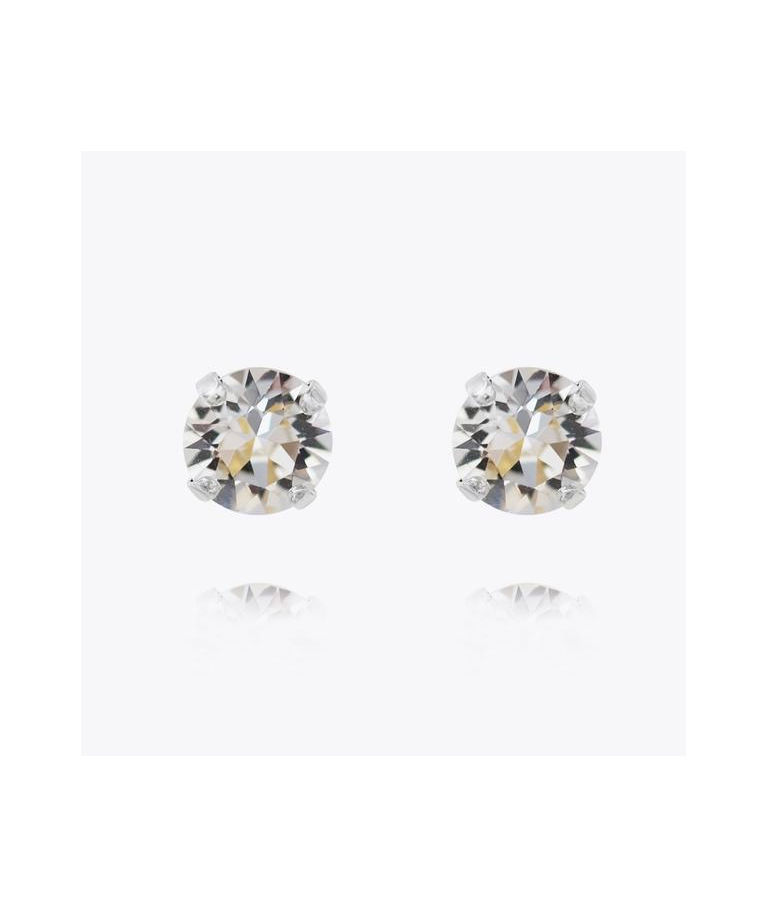Mässingörhänge Classic Stud Crystal rhodium