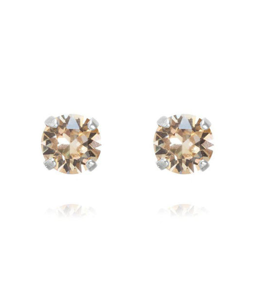 Mässingörhänge Classic Studs Silk rhodium