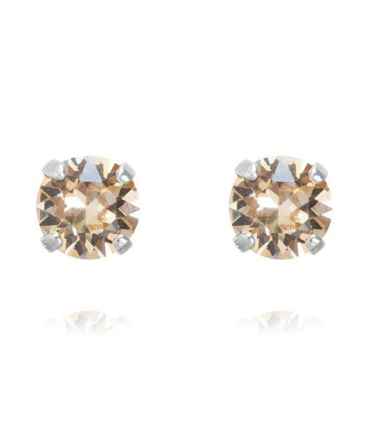 Mässingörhänge Classic Studs Silk rhodium