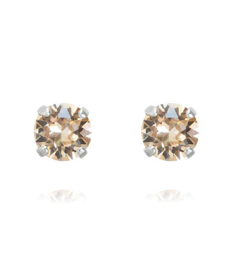 Mässingörhänge Classic Studs Silk rhodium