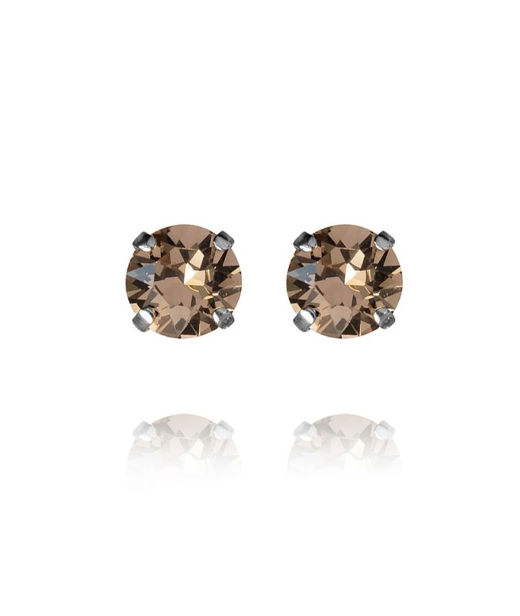 Mässingsörhänge Stud Greige rhodium