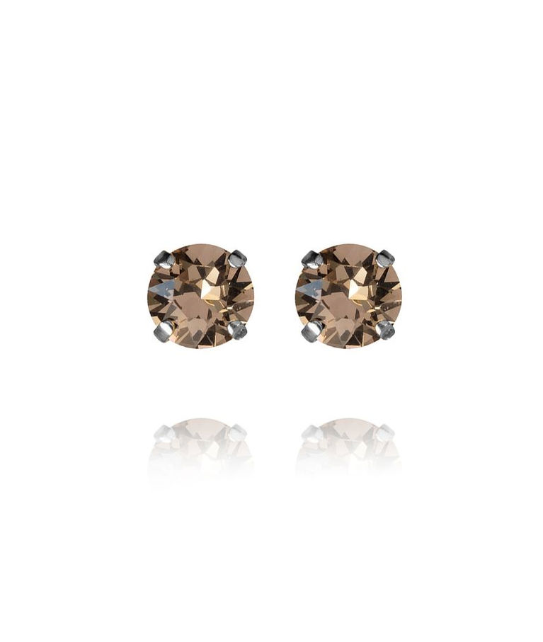 Mässingsörhänge Stud Greige rhodium