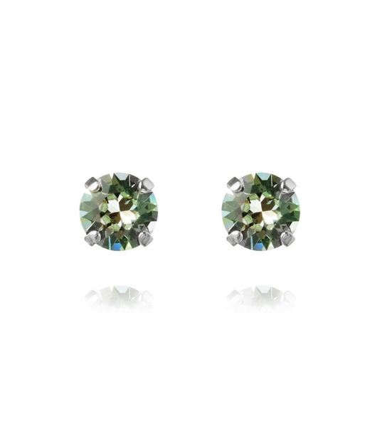 Mässingörhänge Classic Stud Chrysolite Rhodium