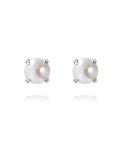 Mässingörhänge Classic Studs Pearl rhodium