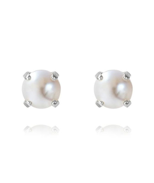 Mässingörhänge Classic Studs Pearl rhodium