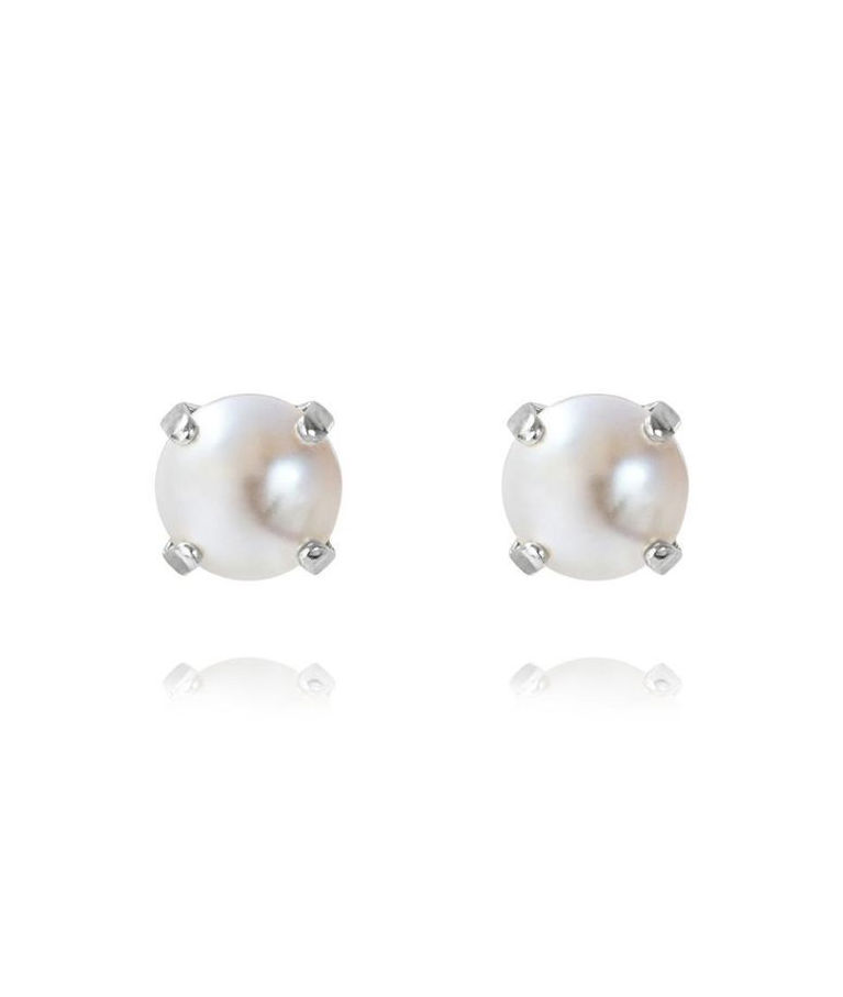 Mässingörhänge Classic Studs Pearl rhodium